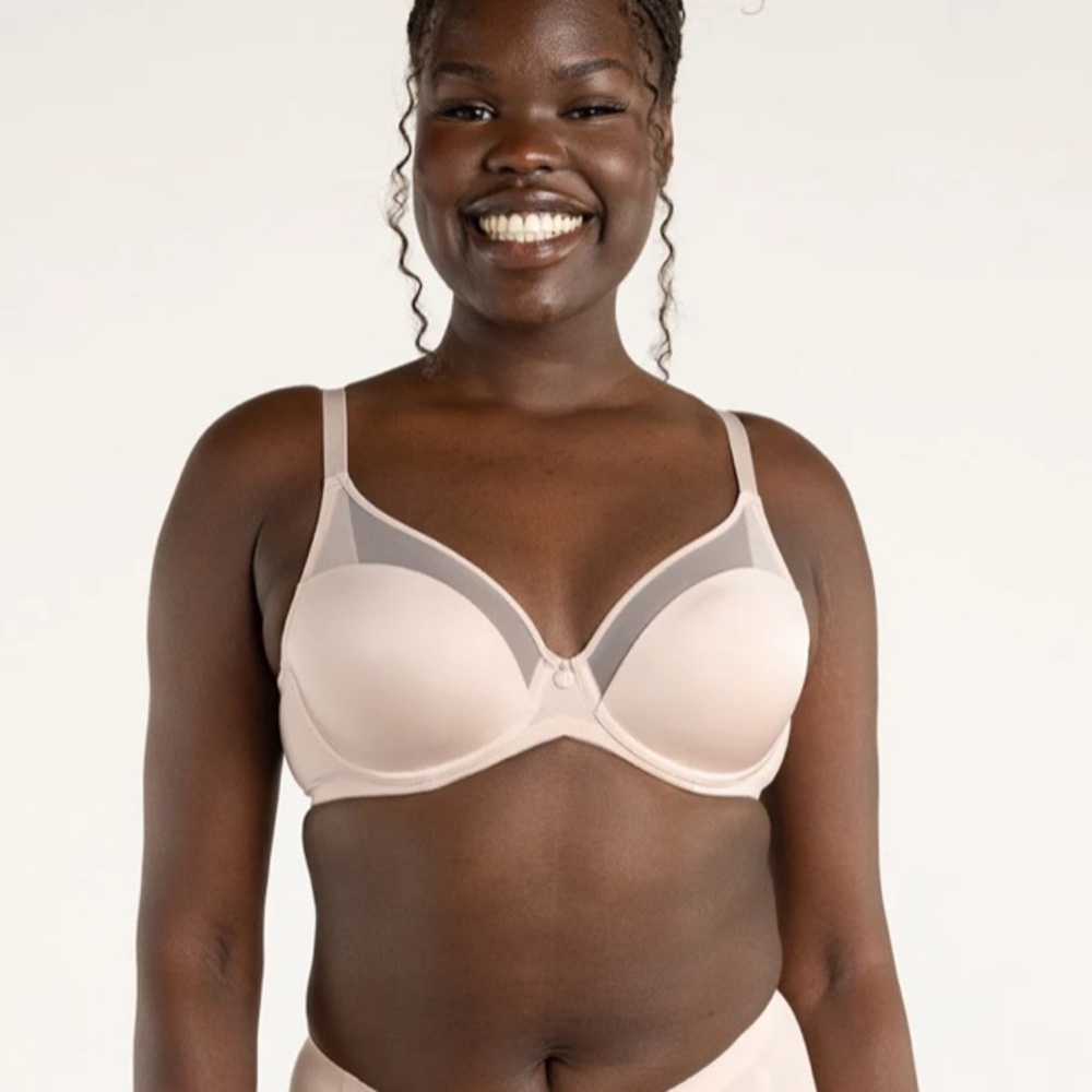 Understance |‎ Mesh Contour FlexWire Plunge Bra Champagne Size 36DDD